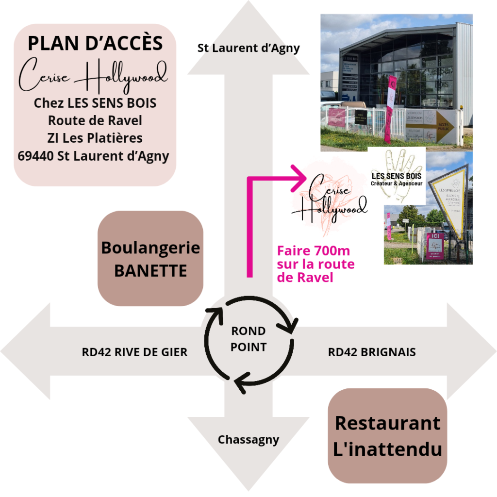 ADRESSE ET PLAN D'ACCES CERISE HOLLYWOOD CHEZ LES SENS BOIS A ST LAURENT D'AGNY